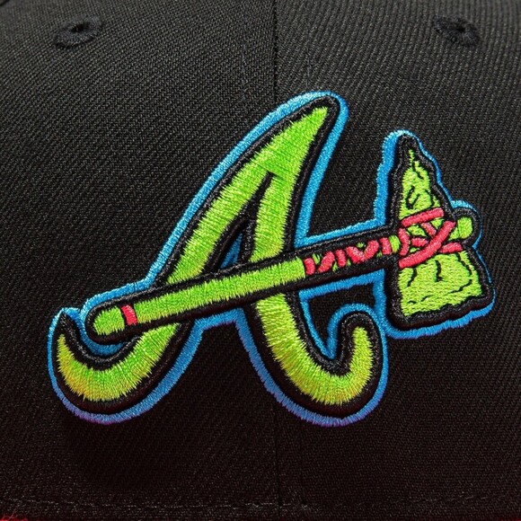 New Era Atlanta Braves Fitted Hat 59FIFTY Cap Inaugural Season Patch - Picture 6 of 7